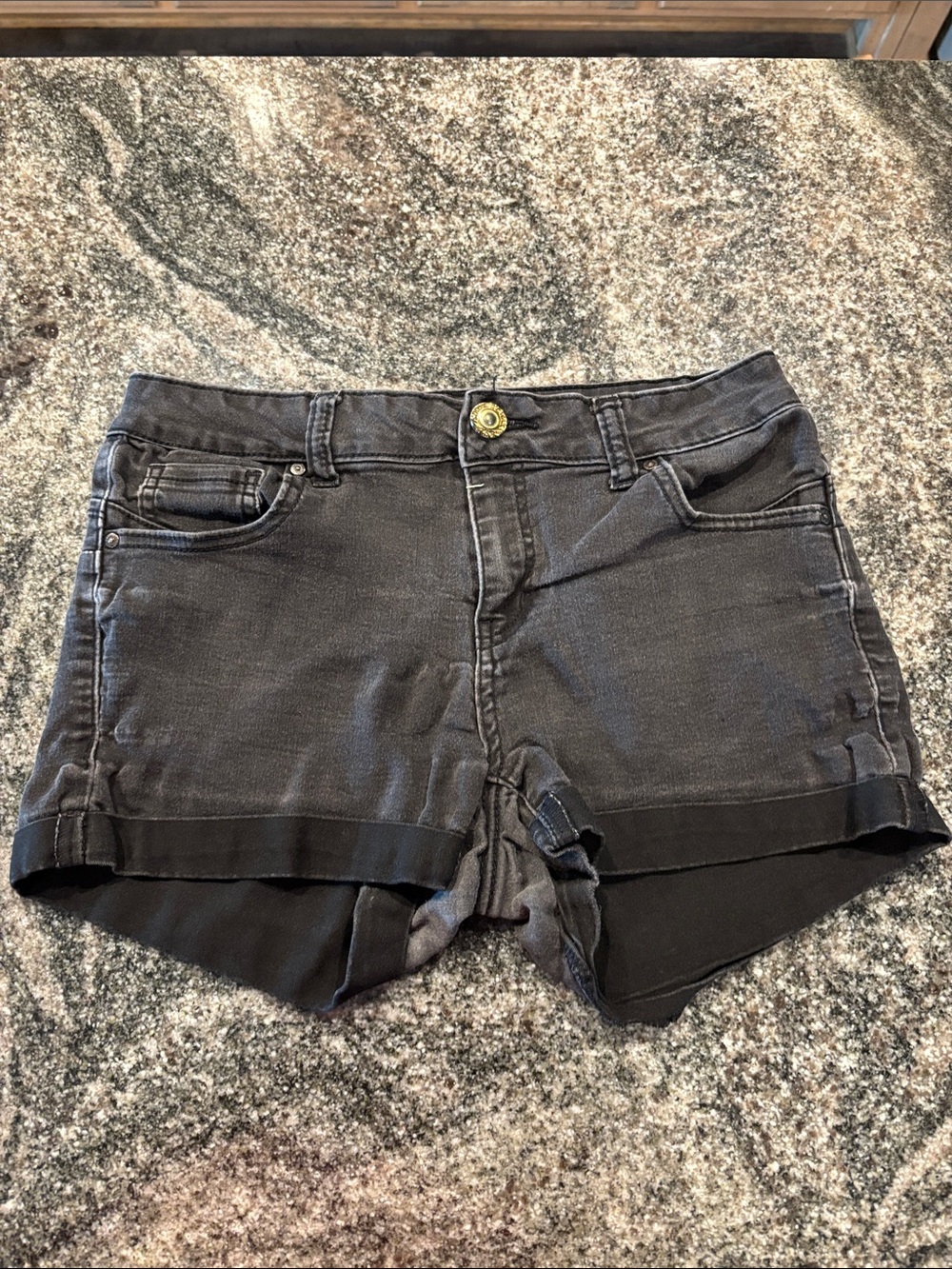 Women’s Black Denim Shorts size medium wax jeans